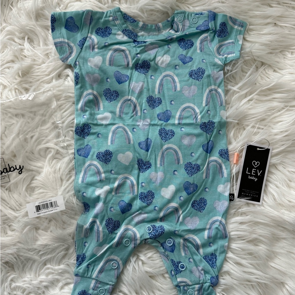 Lev Baby Bamboo Beau Bamboo Romper Size 0-3